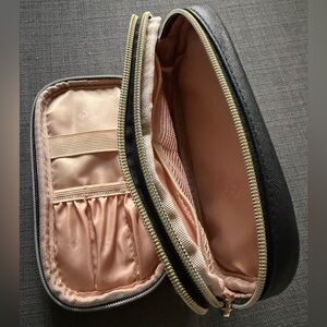 Elegant Black and Pink Women's Cosmetic Bag
